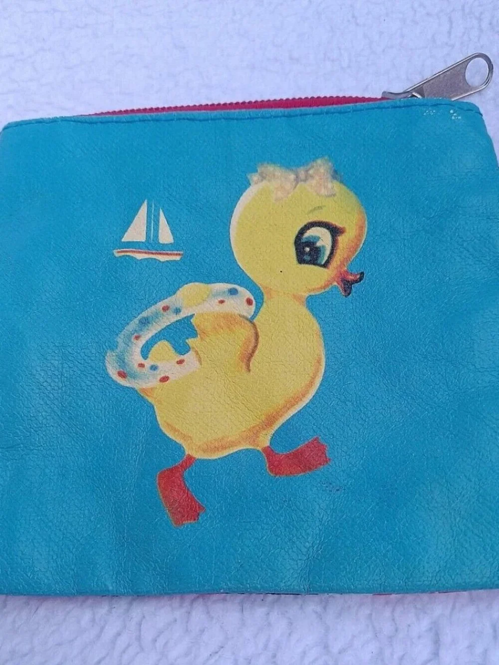 Vintage Maymaykiny for Global Affairs Yellow DuckDuckling Zipper Clutch